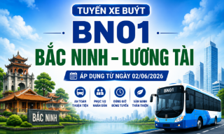 Tuyến xe buýt BN01 Bắc Ninh - Lương Tài áp dụng lộ trình mới từ ngày 2/6/2026